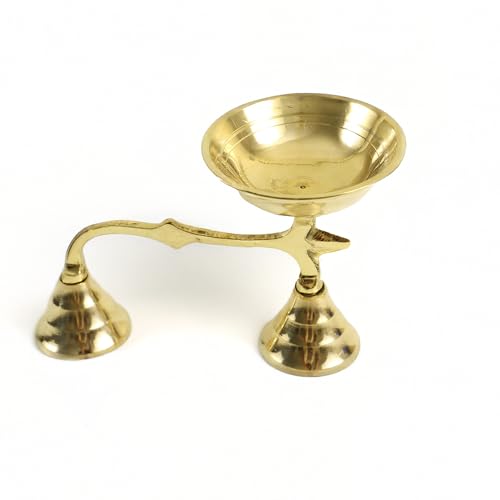 Spillbox Spillbox KapoorKarpoor Diya Deepam Burner Brass Karpuram AratiAartiArthi Stand for Dhoop PujaPooja Room Camphor Dani Holder for Your HomeOffice DecorationDhoop Stand - Image 1
