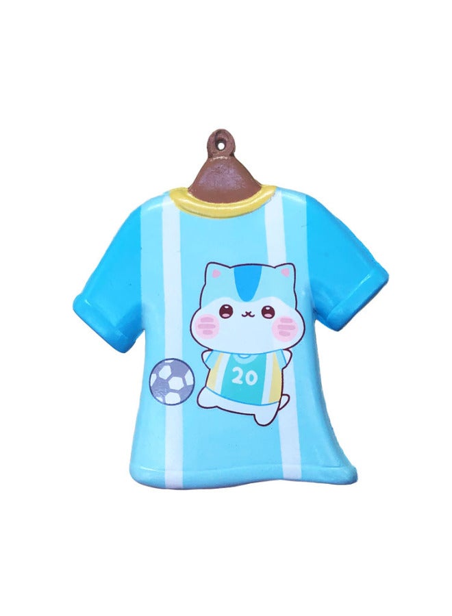 Hamster House PU Foam Cute Cartoon Simulation Short-sleeved T-shirt Slow Rebound Decompression Pinch Music Toy Pendant-Color:Blue-Specifications:7*1*8cm  - Image 1
