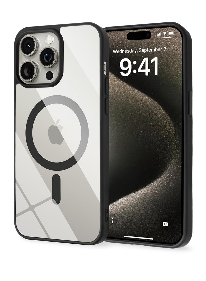 Protective Shockproof Ultra Slim Bumper Designed Magnetic MagSafe Case Cover For Apple iPhone 15 Pro Max Black - Image 1