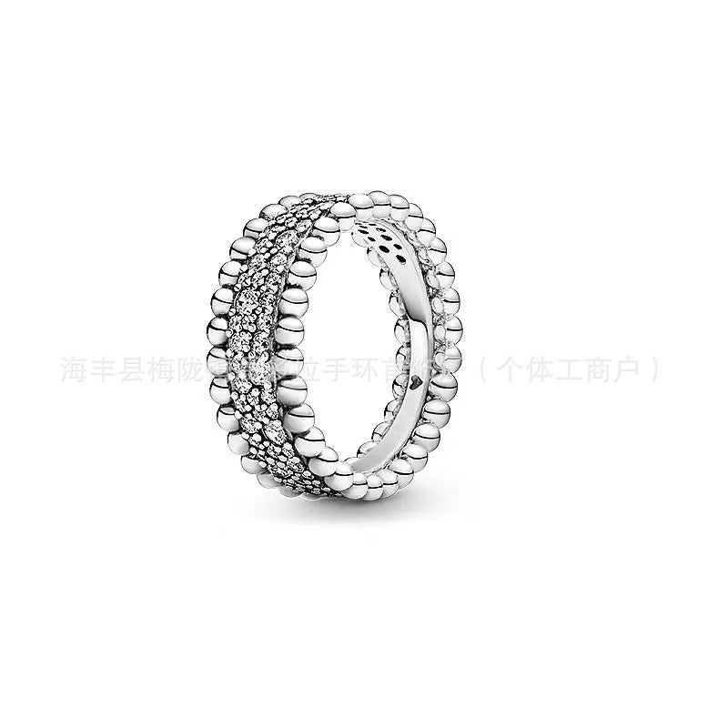 Panjia S925 Silver Elegant Luxury Diamond-Inlaid Ring - Unique Creative Design, Perfect Gift
