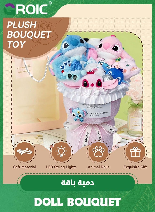 GROIC Stitch Bouquet Doll, Handmade Cute Bouquet Plush Toys, Animal Soft Stuffed Bouquet Toy, Flower Bouquet Dolls Gift for, Birthday, Bridal Shower, Graduation  - Image 2