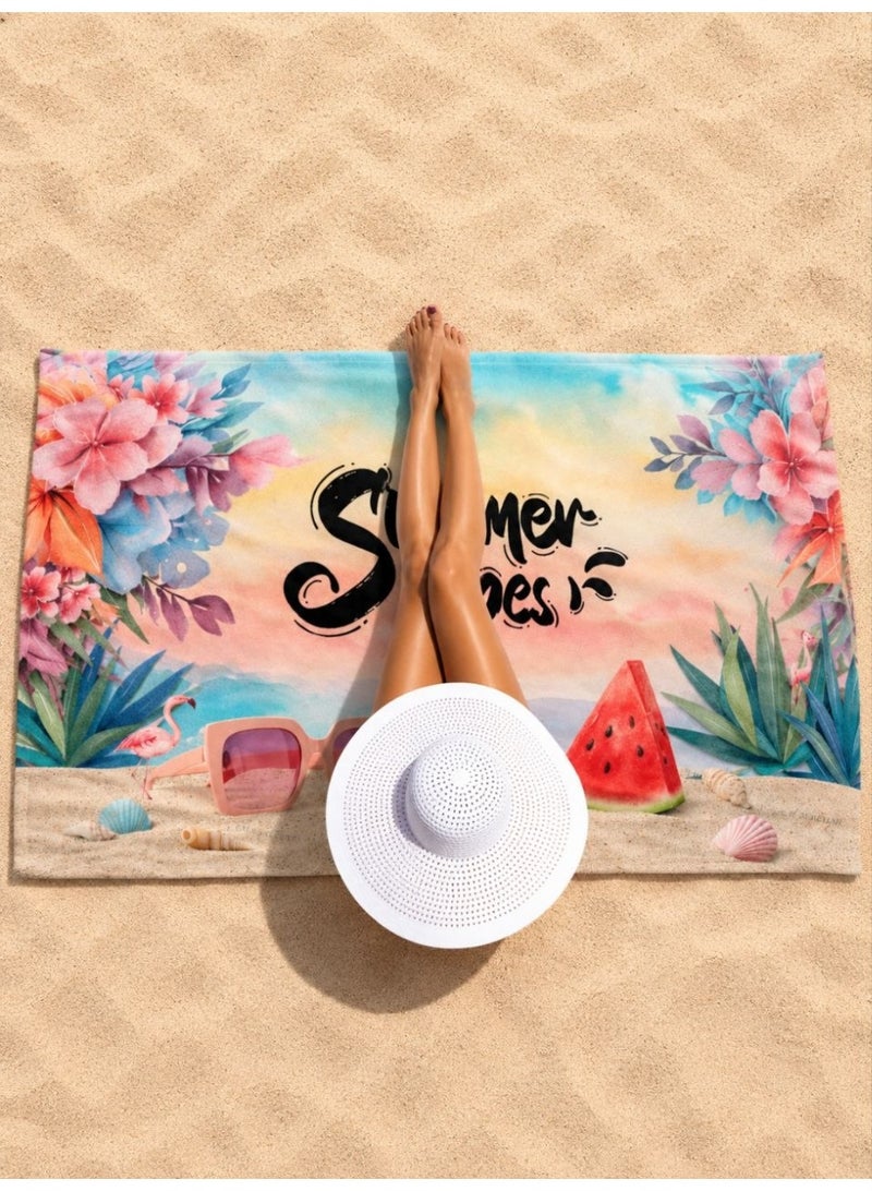 Microfiber Quick Dry Beach Blanket, Towel, Suitable For Swimming,Travel, Camping,Yoga Mat Outings Summer Beach Essentials - Image 1