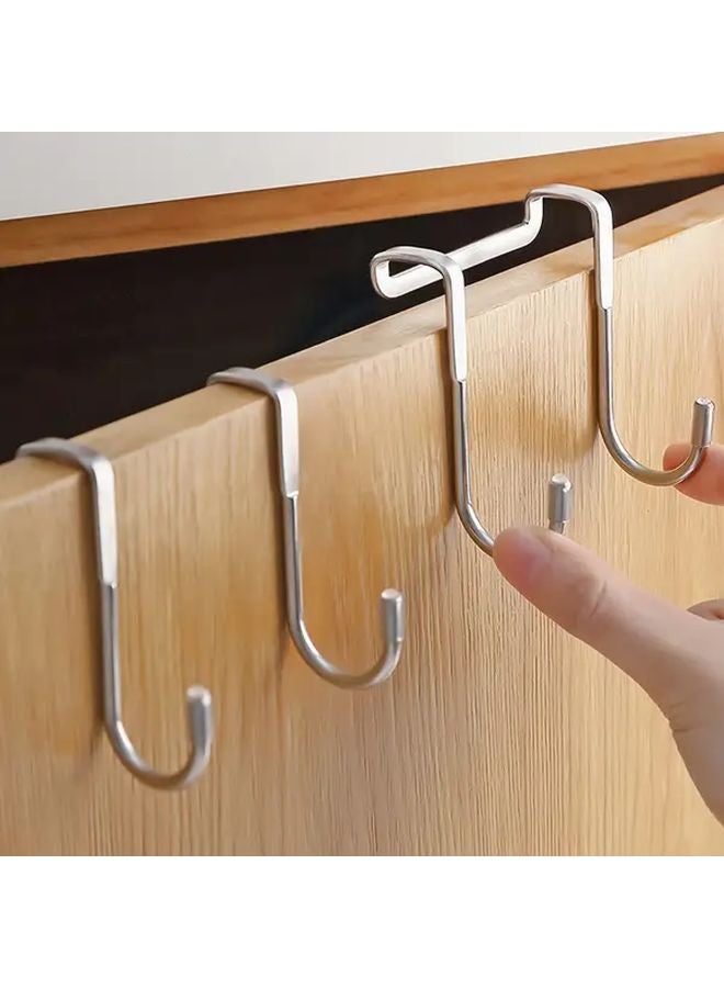 Black S Shaped Double Wall Hooks Heavy Duty 12 Hooks Adhesive Screw Mount - Image 3