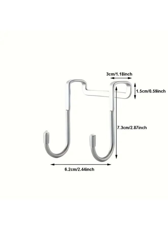 Black S Shaped Double Wall Hooks Heavy Duty 12 Hooks Adhesive Screw Mount - Image 4