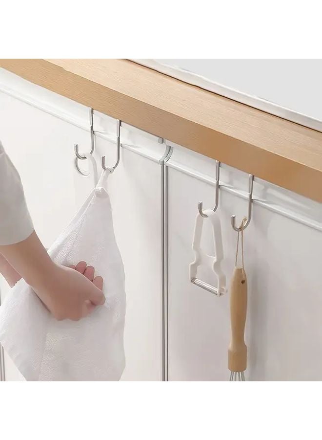 Black S Shaped Double Wall Hooks Heavy Duty 12 Hooks Adhesive Screw Mount - Image 5