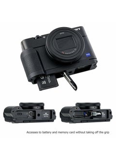 JJC Dedicated Metal Hand Grip L Bracket for Sony RX100 VII RX100M7 Anti-Slip Holder, No Blocking to HDMI Multi Microphone Jack & Battery Memory Card Compartment, Replaces Sony AGR2 Attachment Grip  - Image 4
