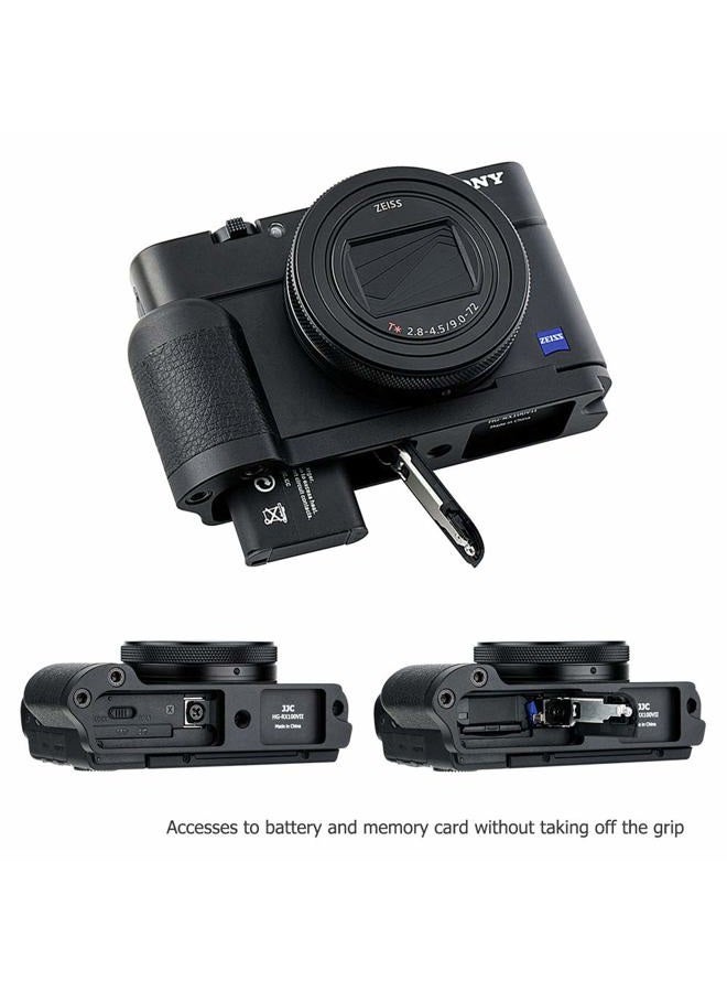 JJC Dedicated Metal Hand Grip L Bracket for Sony RX100 VII RX100M7 Anti-Slip Holder, No Blocking to HDMI Multi Microphone Jack & Battery Memory Card Compartment, Replaces Sony AGR2 Attachment Grip - Image 4
