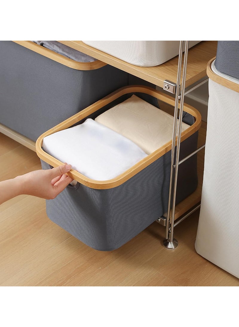 Laundry Hamper Foldable Freestanding Clothes Hamper for Clothes Toys Laundry L Grey | 1 Laundry Hamper - Image 3