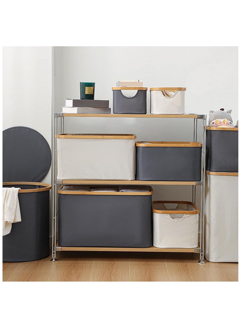 Laundry Hamper Foldable Freestanding Clothes Hamper for Clothes Toys Laundry L Grey | 1 Laundry Hamper - Image 4