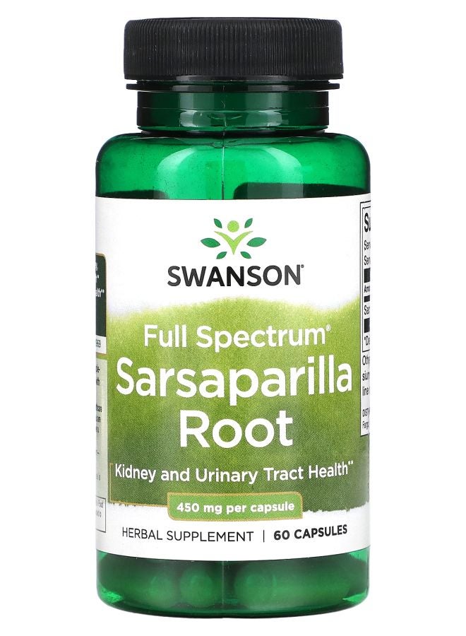 SWANSON جذر السارساباريلا الطيف الكامل 450 ملغ 60 كبسولة