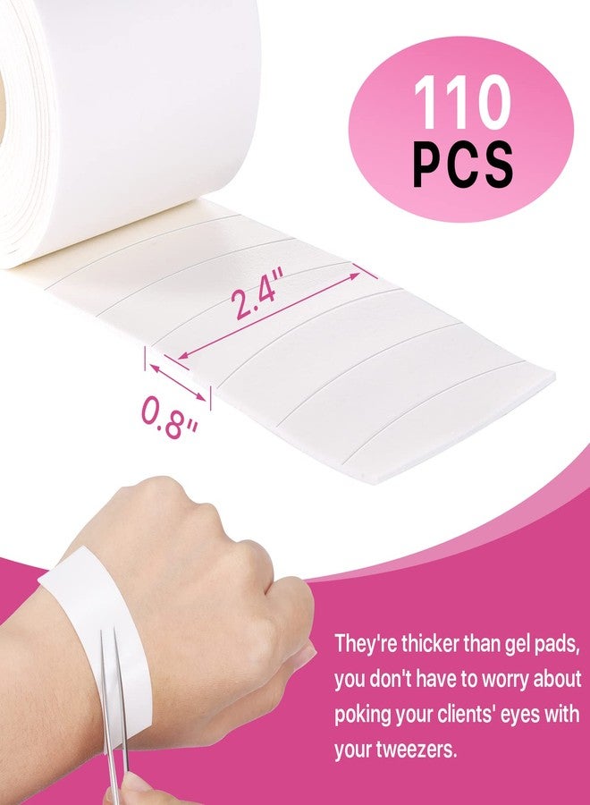 Pretty memory 110 PCS Eye Pads for Lash Extensions, Pre-cut Foam Tape for Eyelash Extensions, Lint Free Hypoallergenic Under Eye Pads Lash Supplies,1 Roll - Image 2
