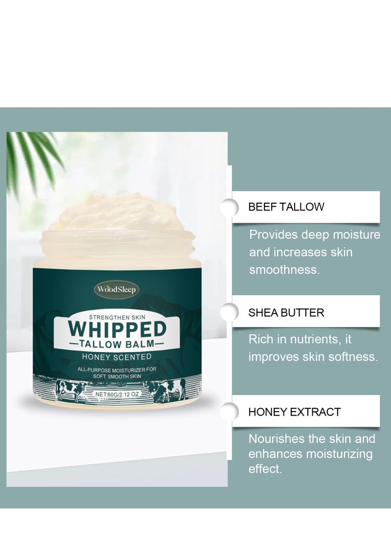 وودسليب كريم الشحم البقري ، كريم ترطيب الشحم البقري ، كريم الشحم الطبيعي ، بلسم الشحم البقري للأغذية العشبية ، للعناية بالبشرة والوجه والجسم ، للبشرة الحساسة 60 جرام - Image 3