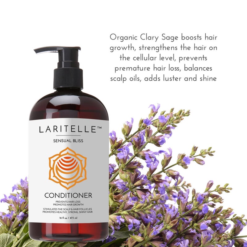 Laritelle Organic Conditioner Sensual Bliss â€“ 16â€¯oz â€“ Deep Hydration & Antiâ€‘Thinning, Organic Argan â€¢ Babassu â€¢ Apricot Kernel Oils & Keratin Protein â€“ Colorâ€‘Safe, Crueltyâ€‘Free - Image 3