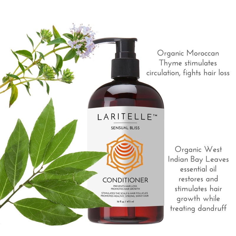 Laritelle Organic Conditioner Sensual Bliss â€“ 16â€¯oz â€“ Deep Hydration & Antiâ€‘Thinning, Organic Argan â€¢ Babassu â€¢ Apricot Kernel Oils & Keratin Protein â€“ Colorâ€‘Safe, Crueltyâ€‘Free - Image 5