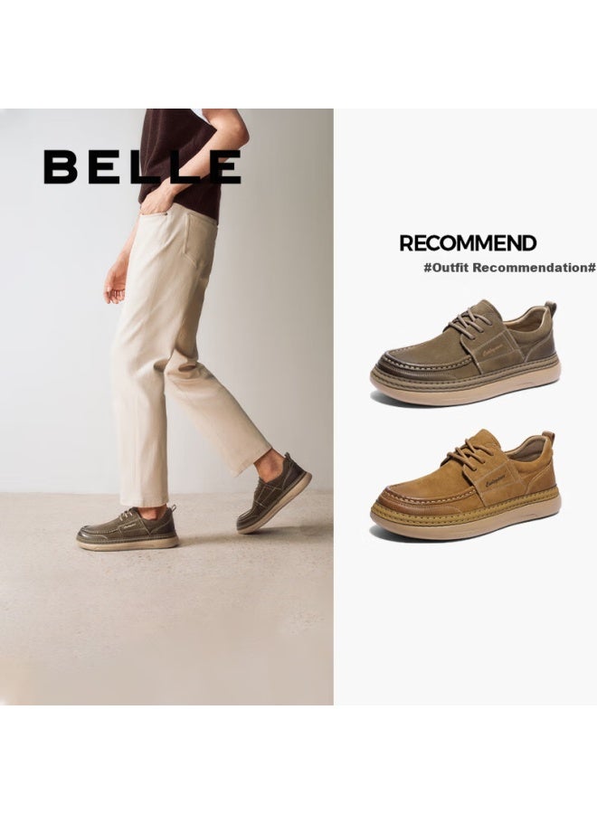 Belle Outdoor Trendy Work Shoes For Men, 2025 New Soft-soled Hazelnut Toast Shoes A1864am5, Khaki Color, Size 44 - Image 3