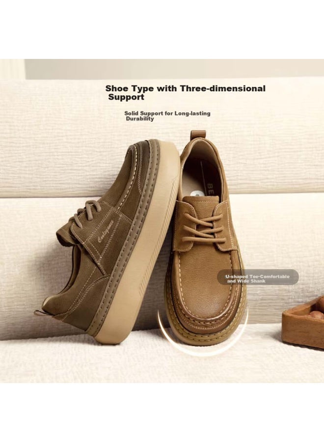 Belle Outdoor Trendy Work Shoes For Men, 2025 New Soft-soled Hazelnut Toast Shoes A1864am5, Khaki Color, Size 44 - Image 2