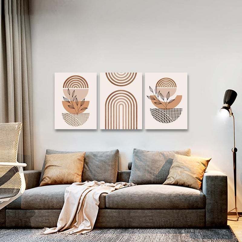 DZRWUBHS Boho Wall Decor Living Room Canvas Wall Art For Bedroom Abstract Line Wall Paintings Wall Decorations For Office Abstract Prints Artwork Room Wall Pictures Kitchen Home Decoration 3 Piece Set - Image 2