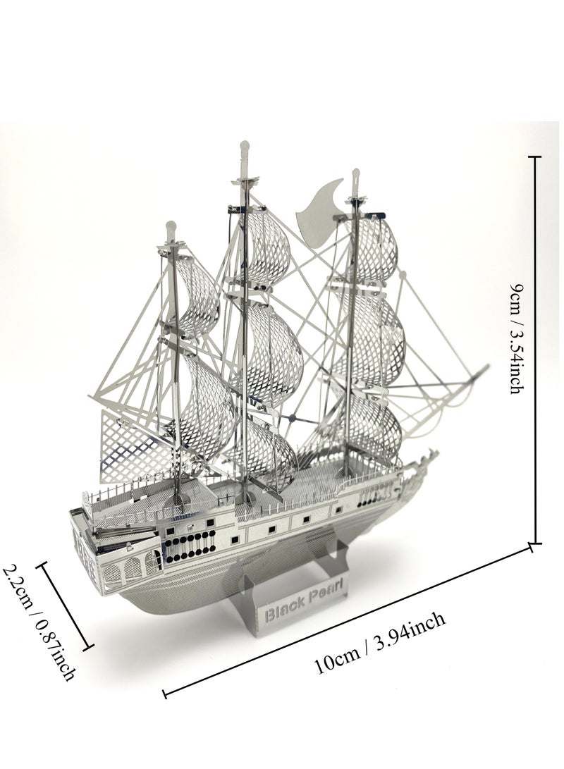 Metal Model Puzzle Kit, Pirate Ship Model Kits, Collection Brain Teaser Educational Puzzles , Difficult DIY for Assembly Desktop Ornament - Image 1