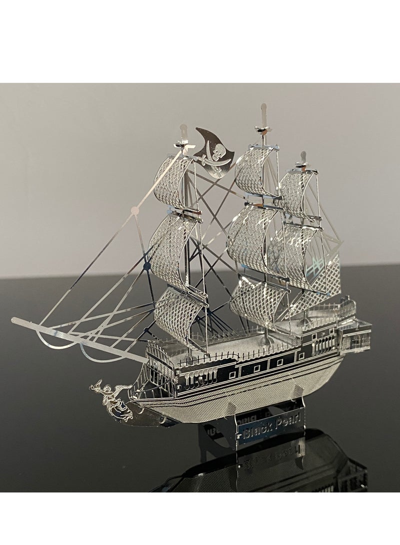 Metal Model Puzzle Kit, Pirate Ship Model Kits, Collection Brain Teaser Educational Puzzles , Difficult DIY for Assembly Desktop Ornament - Image 3