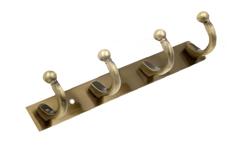 GHAR DWAR Heavy Duty Goli Stainless Steel Cloth Hanger Suitable for Bathroom Bedroom Kitchen Wall Hook Rail Hanging Scarf, Coat,Keys Tie Clothes Towel Door Robe Hanging (Pack Of 1, Brass Antiqu 4 Pin) - Image 5