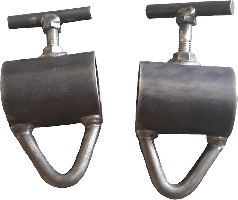 Set of 2" Chain Collars With Loops for Weightlifting Black