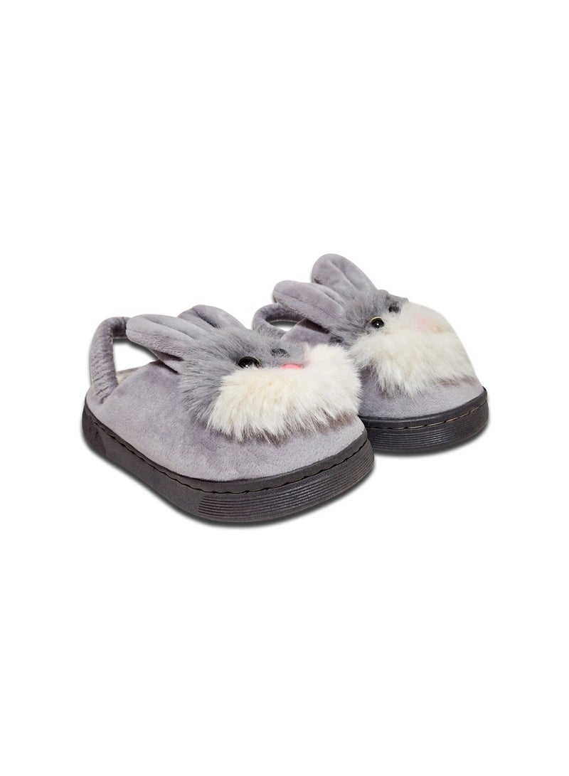 Kids Fur Slipper With Rubber Sole "Fits 1 Size Smaller" - Image 2