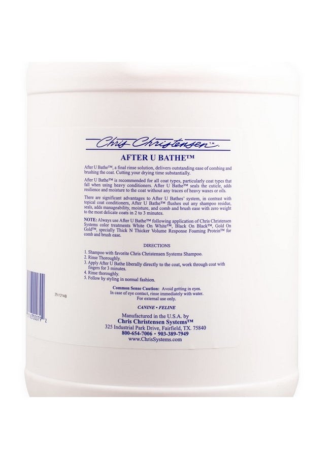 Chris Christensen Chris Christensen After U Bathe Final Rinse Solution, Groom Like a Professional, Adds Moisture and Resilience, No Waxes/Oils, Made in The USA, 128 oz  - Image 4