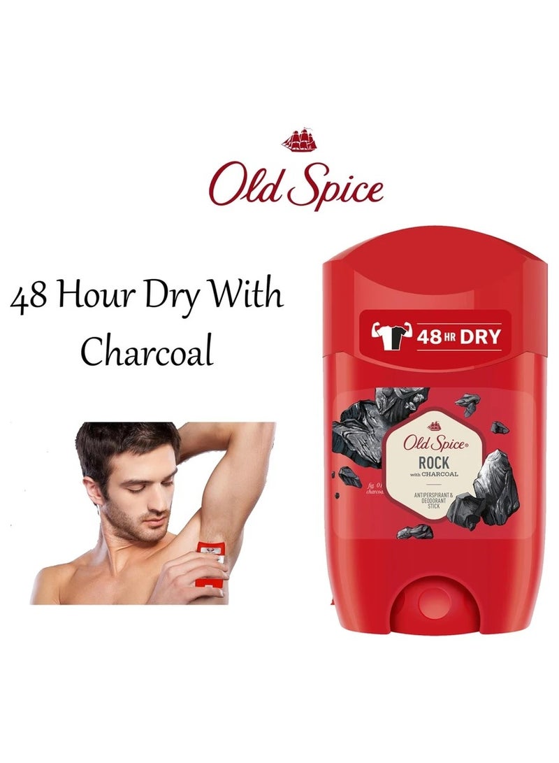 Old Spice Rock Deodorant Stick with Woody Amber Scent 50 ml for Men Antiperspirant with Long Lasting Fragrance  - Image 2