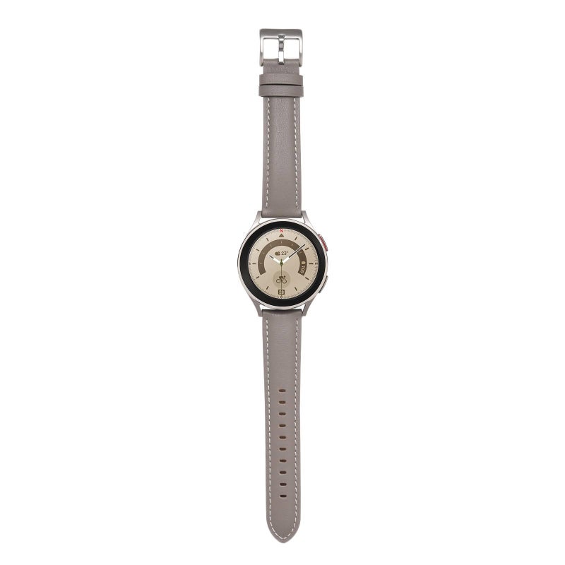 سوار ساعة ذكية باللون أبيض قابل للتعديل سوار جلدي كلاسيكي متوافق مع Samsung Galaxy Watch 7 بملاءمة قابلة للتعديل وحزام بديل - Image 4
