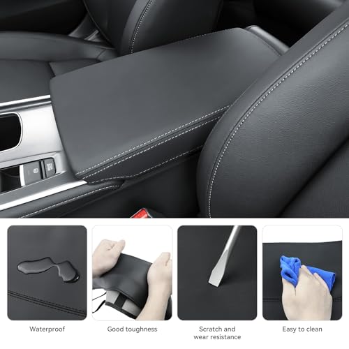 Bercicci Center Console Armrest Cover for Honda Accord 2023 2024 2025 Accessories Center Console Liner Leather Protection Armrest Cover (Black) - Image 3