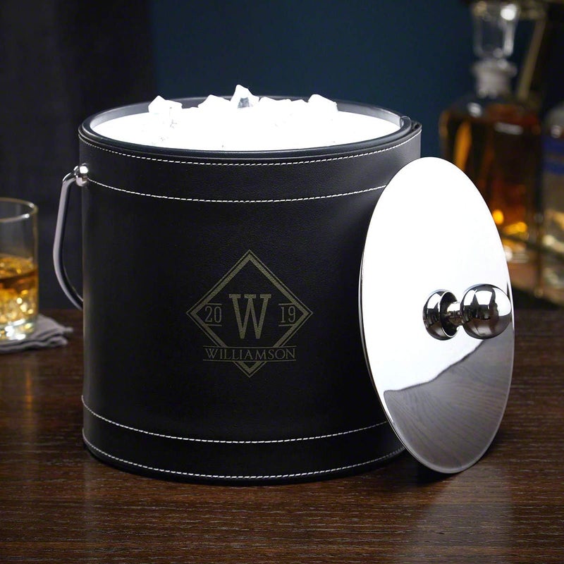 HomeWetBar Black Custom Ice Bucket  Personalized Insulated Ice Bucket  - Image 1