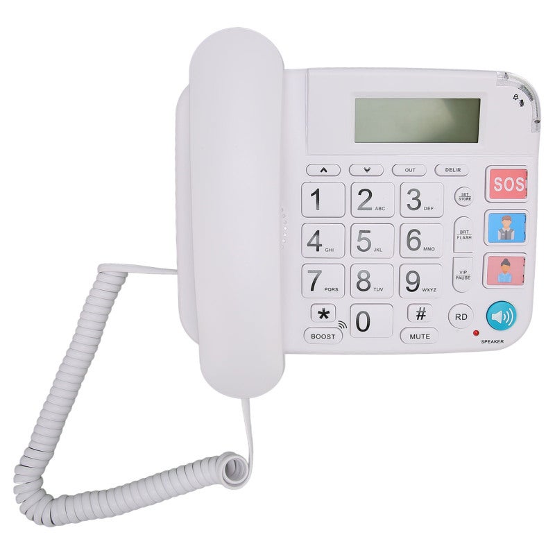 Big Button Corded Phone 3 Speed Dial Memory Numbers - LCD Backlit Caller Display Landline Telephone for Elderly - Image 3
