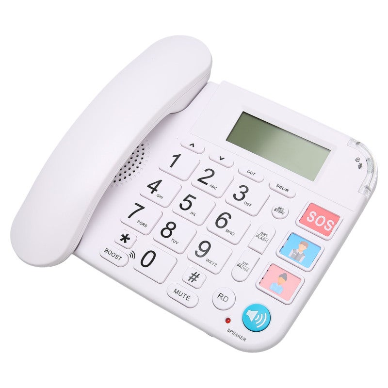 Big Button Corded Phone 3 Speed Dial Memory Numbers - LCD Backlit Caller Display Landline Telephone for Elderly - Image 2