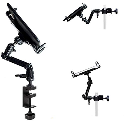 ChargerCity Heavy Duty 4-Way Adjust Aluminum Alloy Pole/Bar Music Mic Microphone Stand Clamp Mount for iPad Pro Air Mini Galaxy Surface Pro 7-12" Tablets (Good for Uber Eat Doordash Postmate salso) - Image 3