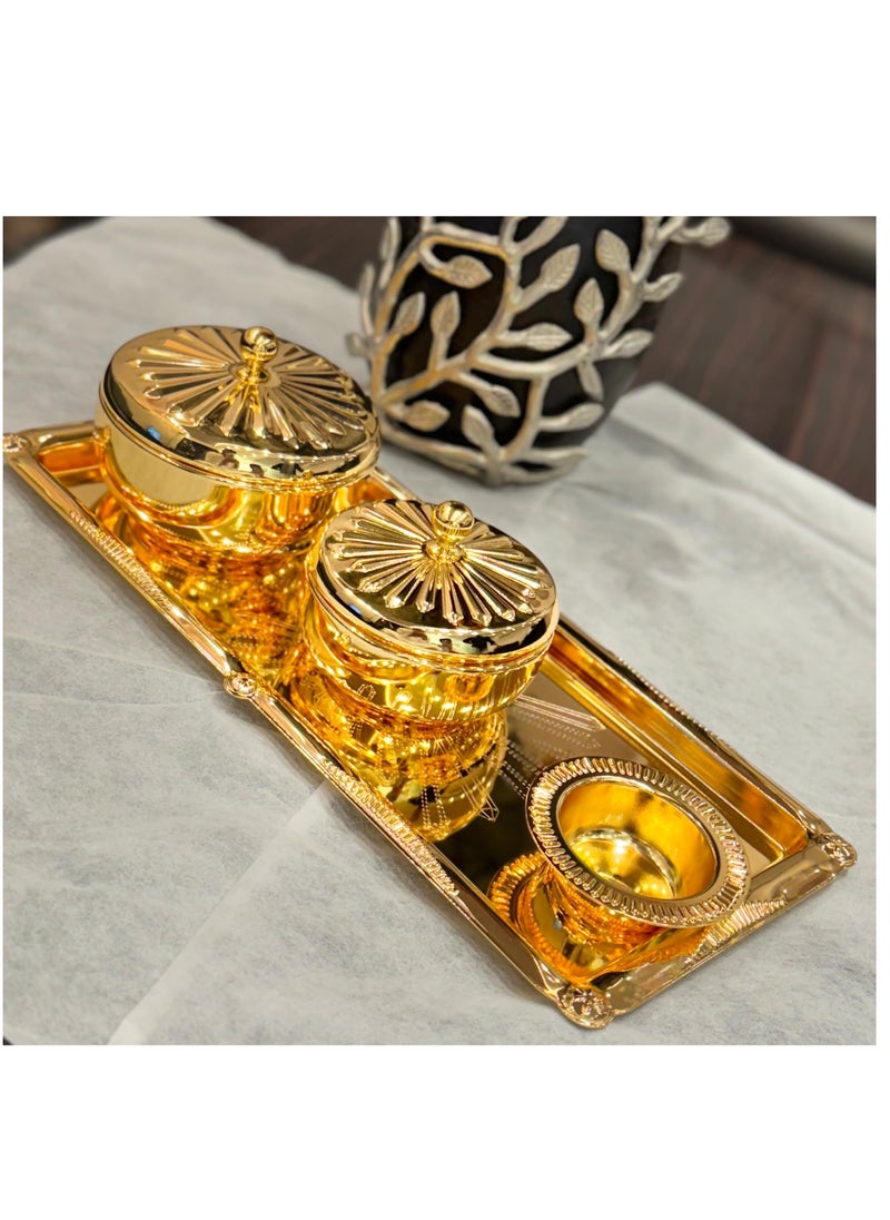 ALJAHWARI - Set Of Dates With Gold Plate And Fasam Plate - Image 1