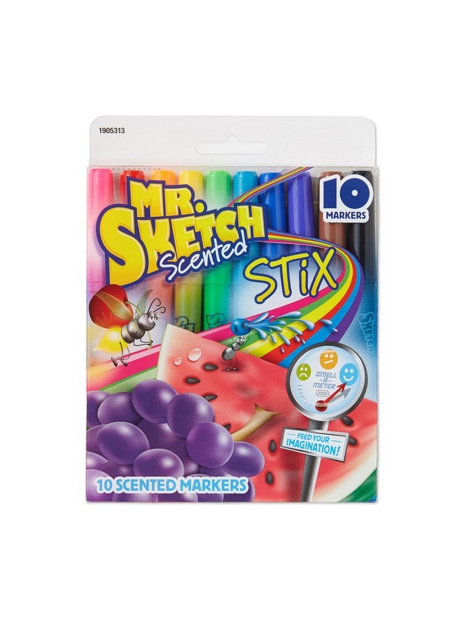 مستر.سكيتش أقلام تحديد معطرة من مستر سكتش، برأس رفيع، ألوان متنوعة، 10 قطع - Image 1