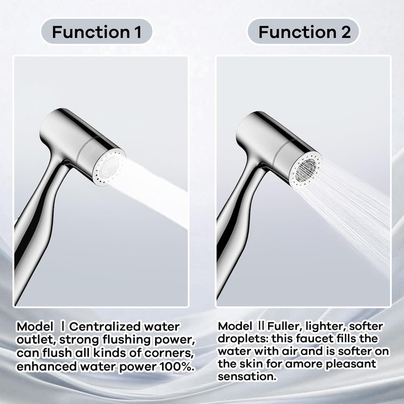 KIMCHUL Handheld Bidet Sprayer with Toilet Hose | Dual Spray Modes | Leak-Proof ABS | for Feminine Wash, Baby & Pet Care (Mirrors, 1 Set) - Image 4