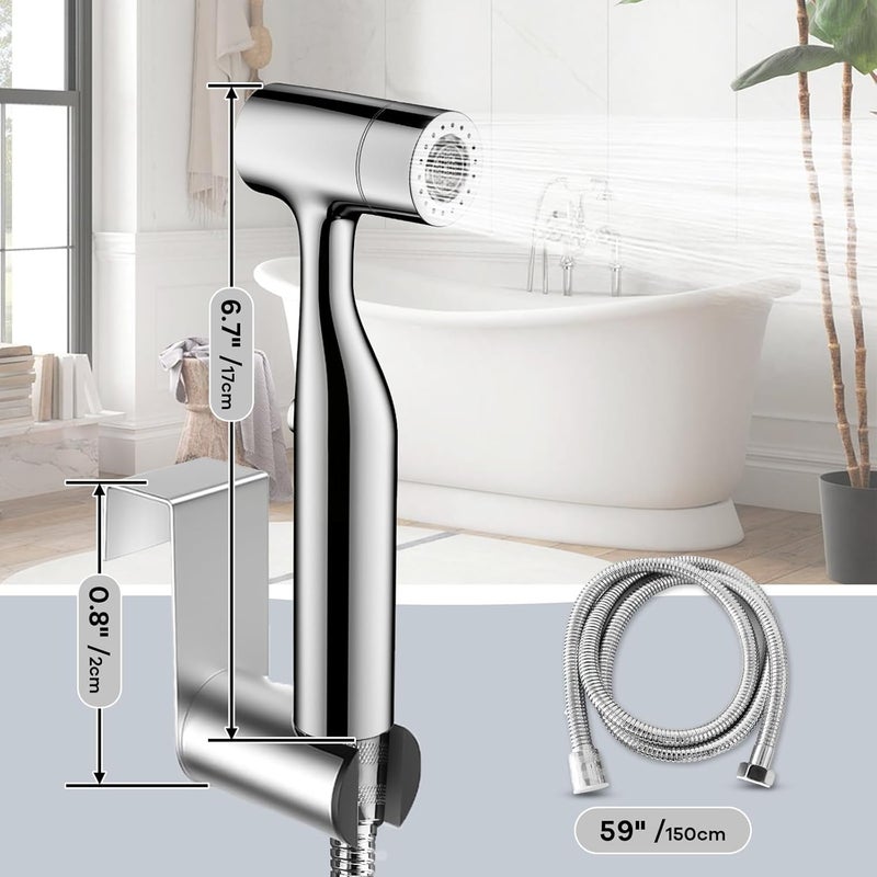 KIMCHUL Handheld Bidet Sprayer with Toilet Hose | Dual Spray Modes | Leak-Proof ABS | for Feminine Wash, Baby & Pet Care (Mirrors, 1 Set) - Image 2