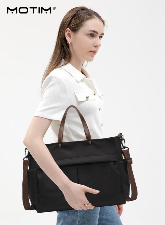 Motim 15 Inch Laptop Bag Tote Bag, Waterproof Lightweight Computer Briefcase, Women Large Capacity Handbags Shoulder Bag for Office, Shopping, Travel  - Image 3