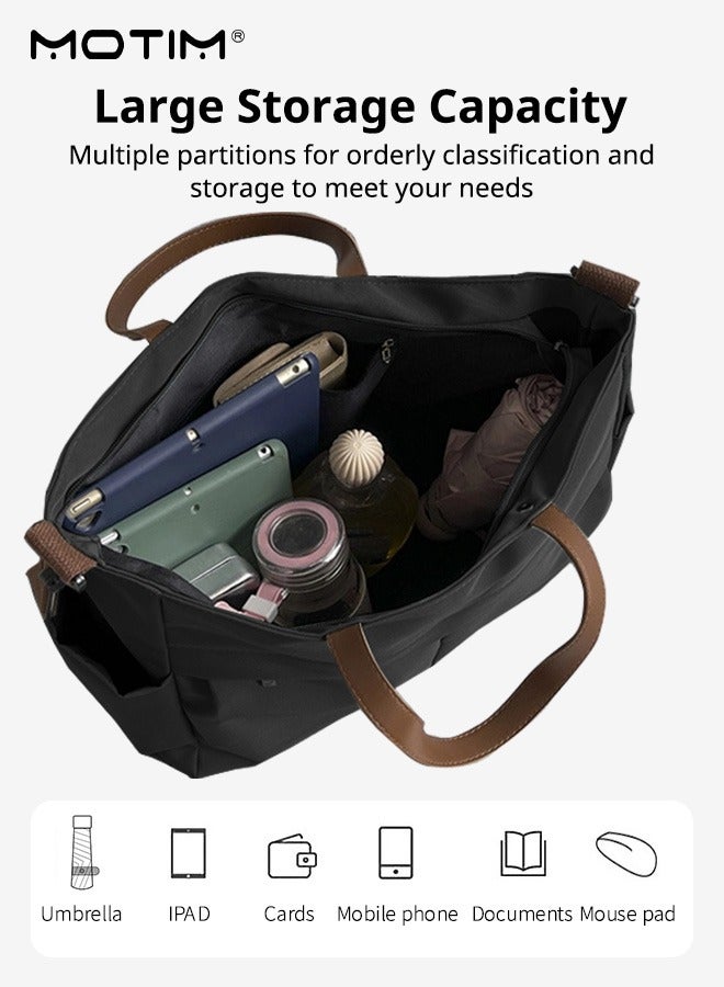 Motim 15 Inch Laptop Bag Tote Bag, Waterproof Lightweight Computer Briefcase, Women Large Capacity Handbags Shoulder Bag for Office, Shopping, Travel  - Image 4