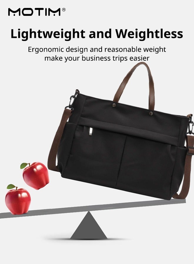 Motim 15 Inch Laptop Bag Tote Bag, Waterproof Lightweight Computer Briefcase, Women Large Capacity Handbags Shoulder Bag for Office, Shopping, Travel  - Image 5