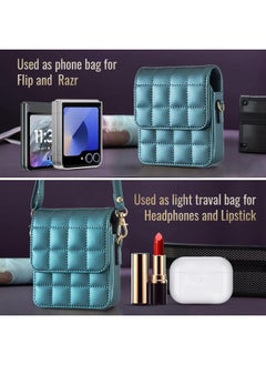 For Samsung ZFLIP 6 Phone Case For Huawei Nova Flip OPPO Moto Folding Machine Messenger Bag-Color:Green-Applicable Models:For Huawei P50 Pocket
