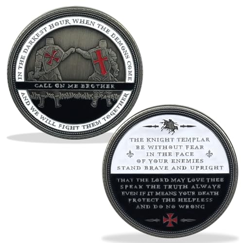 Woerda Armor of God Challenge Coin Knights Templar Oath Coin for Religious Collectible Gift Single Coin - Image 1