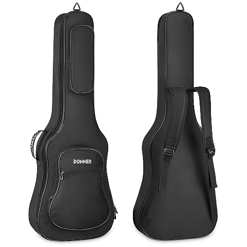 Donner 39 inch Electric Guitar Bag Gig Bag, 0.4 Inch Padded Sponge 600D Ripstop Waterproof Nylon Dustproof Soft Electric Guitar Case Adjustable Strap Black - Image 1