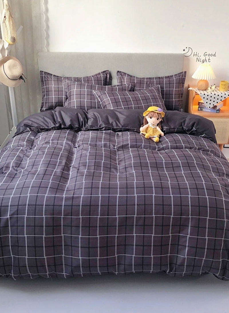 Sharpdo طقم ملاية سرير شاربدو 4 قطع من بوليستر مع غطاء لحاف ناعم بحجم 200*230 سم وملاءة مسطحة و2 غطاء وسادة - Image 2