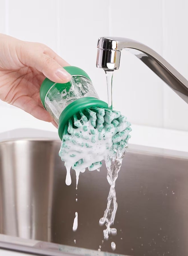 فرشاة غسل الأطباق مع موزع باللون الأخضر الساطع - أفضل صديق جديد لك في المطبخ  - Image 5