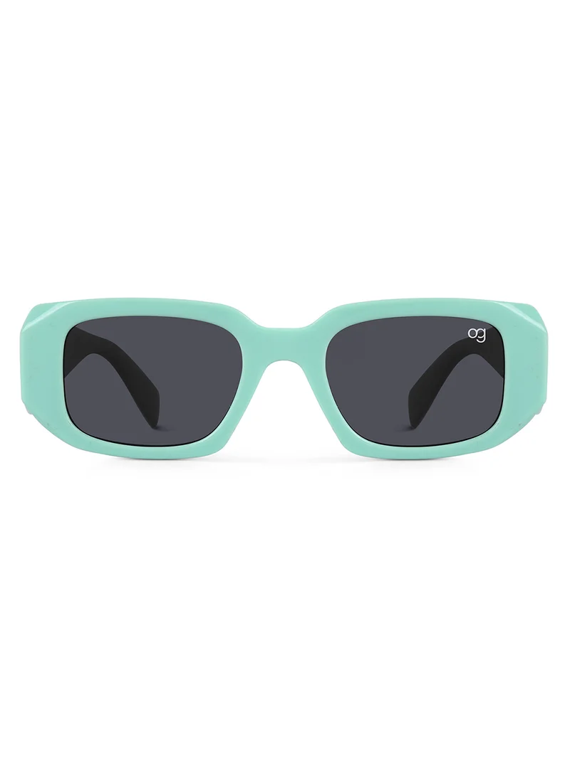 Woggles Stylish Green Polarized Rectangle Kids Sunglasses