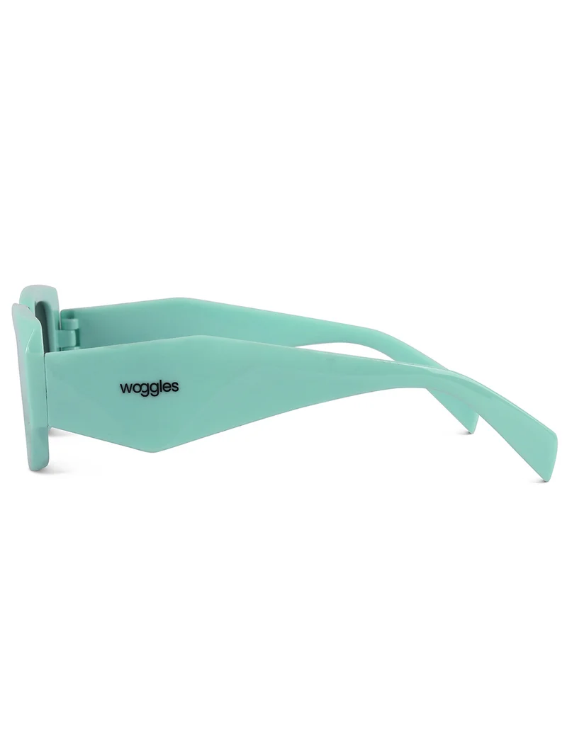 Woggles Stylish Green Polarized Rectangle Kids Sunglasses