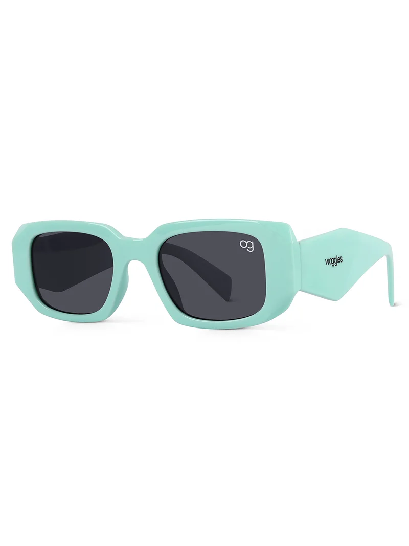 Woggles Stylish Green Polarized Rectangle Kids Sunglasses