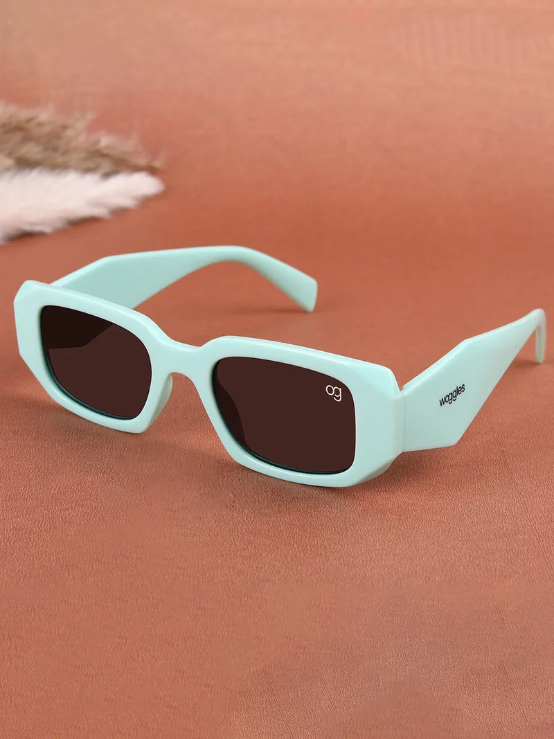 Woggles Stylish Green Polarized Rectangle Kids Sunglasses